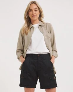 Soft Cargo Shorts| Black