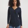 Viscose Button Top| Navy 1 Viscose Button Top| Navy -Trendy Rae Sales y01qb185730w