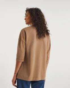 Camel Cotton Slub Detail T-Shirt| Camel -Trendy Rae Sales y01qb244718w