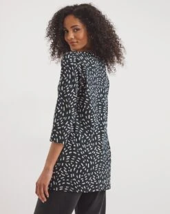 Mono Print Value Cotton 3/4 Sleeve Crew Neck Tunic| Mono -Trendy Rae Sales y01qb300730w