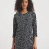 Mono Print Value Cotton 3/4 Sleeve Crew Neck Tunic| Mono 2 Mono Print Value Cotton 3/4 Sleeve Crew Neck Tunic| Mono -Trendy Rae Sales y01qb300731w