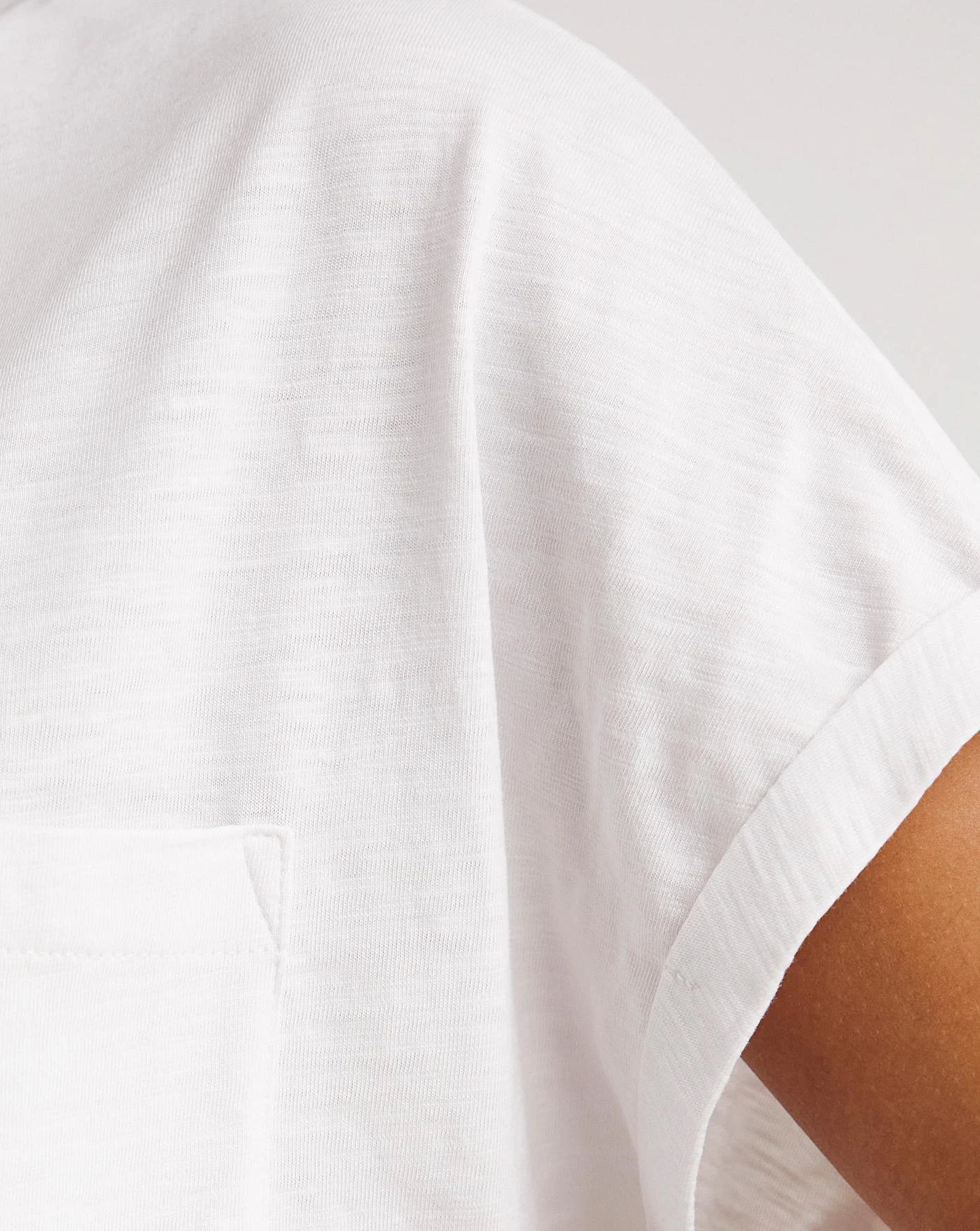White Cotton Slub Short Sleeve Pocket T-Shirt| White 6 White Cotton Slub Short Sleeve Pocket T-Shirt| White - Image 4