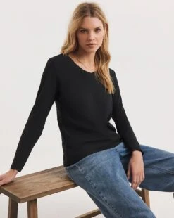 3 Pack Black V-Neck Long Sleeve Tops| Black -Trendy Rae Sales y01qb956953w