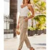 Sosandar Utility Trouser| Taupe -Trendy Rae Sales y01re107611s
