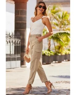 Sosandar Utility Trouser| Taupe