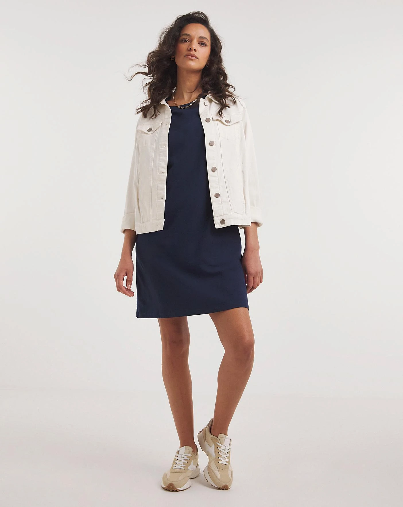 Cotton T-Shirt Dress| Navy 5 Cotton T-Shirt Dress| Navy - Image 3