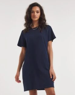 Cotton T-Shirt Dress| Navy