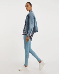 Light Blue Jersey Denim Leggings| Light Blue