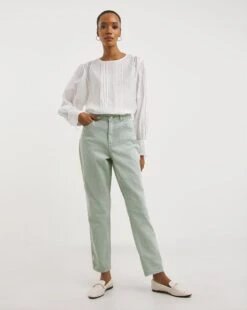 Duck Egg Blue Demi Mom Jeans| Duck Egg