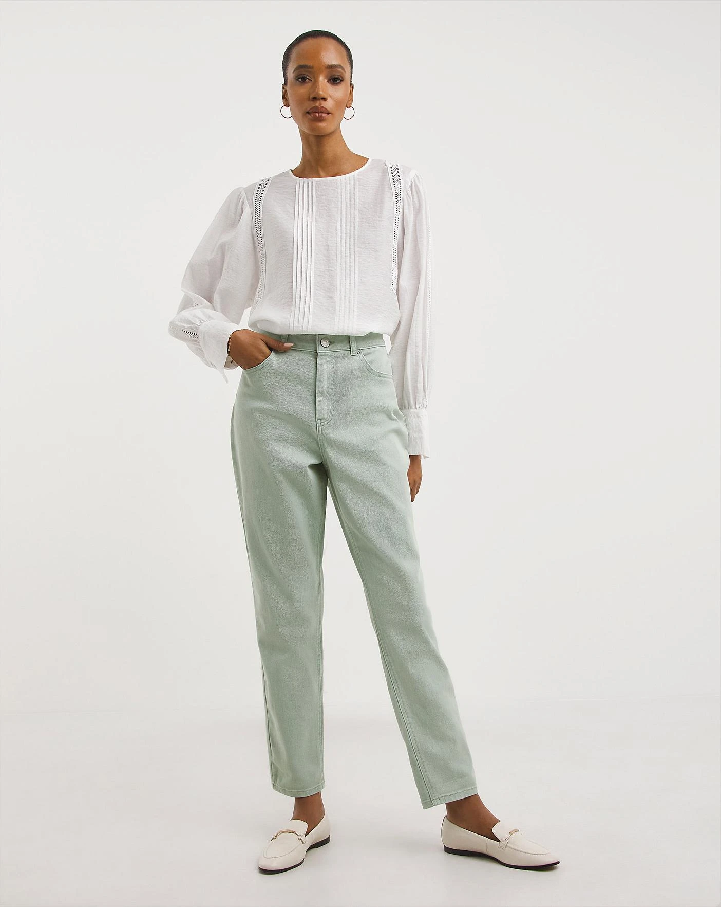 Duck Egg Blue Demi Mom Jeans| Duck Egg 3 Duck Egg Blue Demi Mom Jeans| Duck Egg