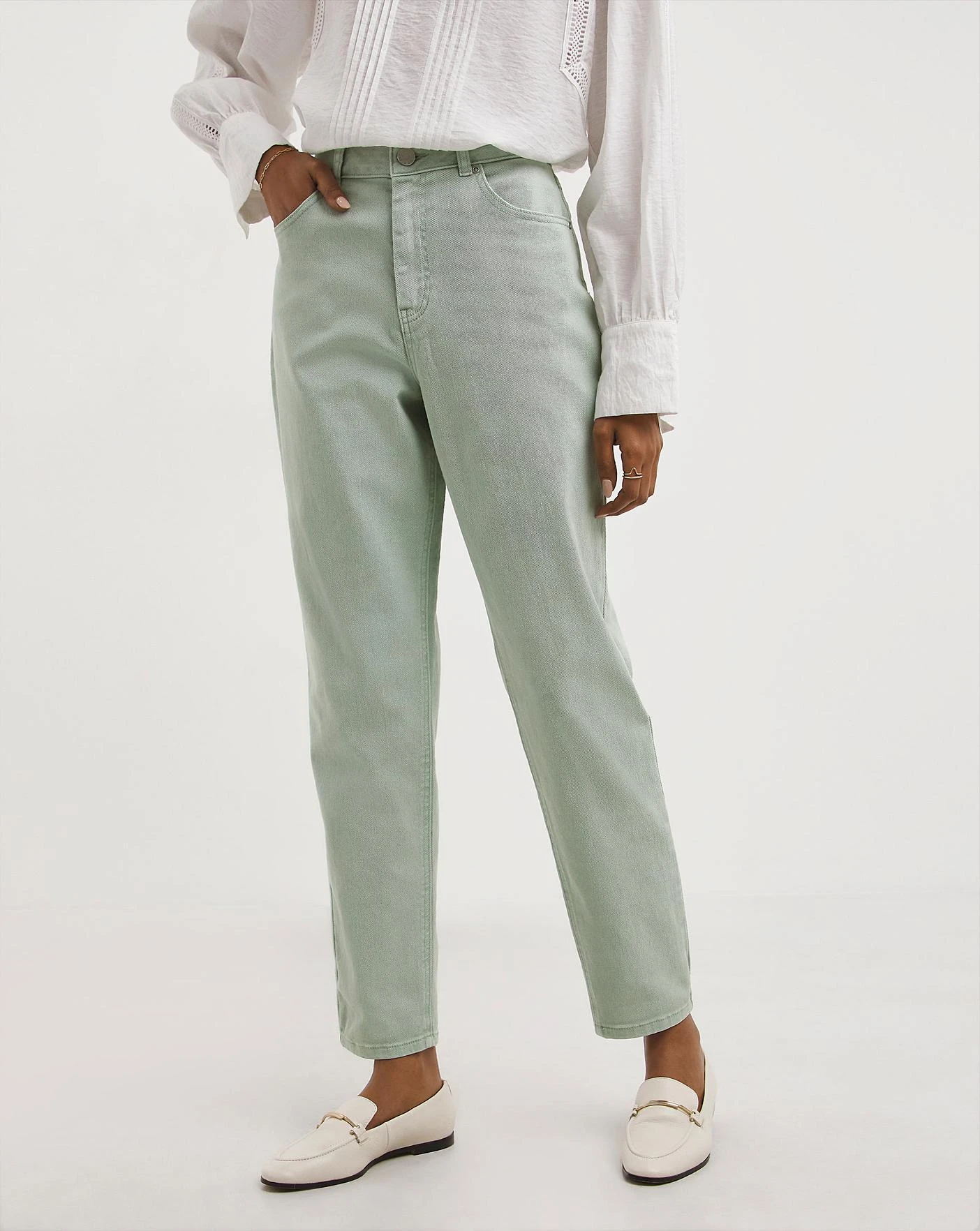Duck Egg Blue Demi Mom Jeans| Duck Egg 4 Duck Egg Blue Demi Mom Jeans| Duck Egg - Image 2