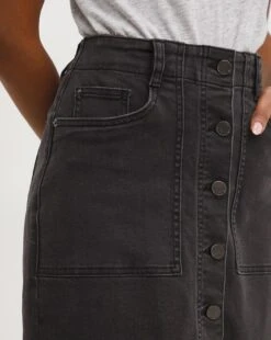 Pencil Button Through Skirt| Washed Black -Trendy Rae Sales y01tt678707w