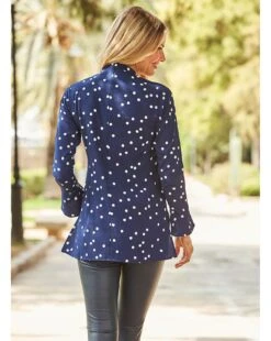 Sosandar Pleated Sleeve Top| Blue -Trendy Rae Sales y01tv134502c