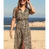 Sosandar Leopard Print Midi Shirt Dress| Multi -Trendy Rae Sales y01tv307500s
