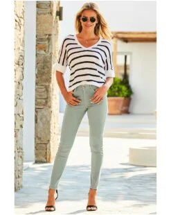 Sosandar Striped Tab Sleeve Linen T-Shirt| Black/White 9 Sosandar Striped Tab Sleeve Linen T-Shirt| Black/White -Trendy Rae Sales y01tv322503s