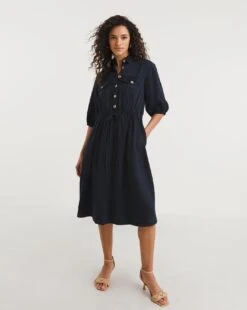 French Connection Elkie Twill Dress| Blue
