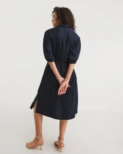 French Connection Elkie Twill Dress| Blue -Trendy Rae Sales y01ux422744w