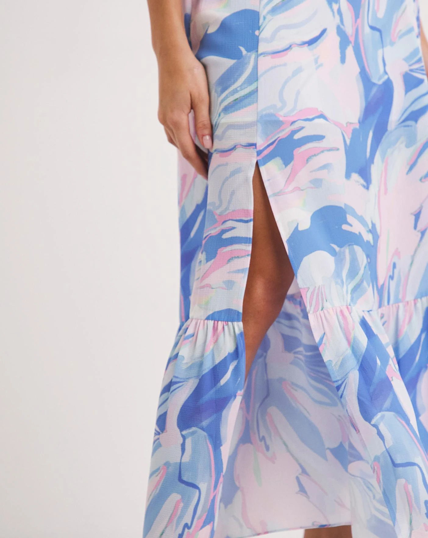 French Connection Dalla Verona Crepe Split Skirt| Blue 4 French Connection Dalla Verona Crepe Split Skirt| Blue - Image 2