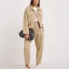French Connection Elkie Twill Cargo Trouser| Brown -Trendy Rae Sales y01ux462729w