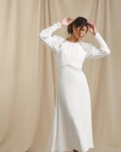 Joanna Hope Ivory Embellished Bridal Midi Dress| Ivory -Trendy Rae Sales y01wi495503w