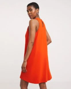 Crochet Trim Cotton Slub Trim Swing Dress| Red -Trendy Rae Sales y01wm531706w