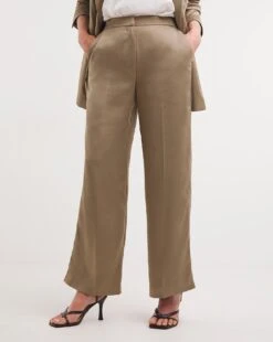 Truffle Satin Wide Leg Trousers| Truffle -Trendy Rae Sales y01xl057756w