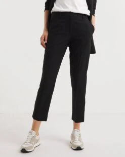 Essential Tapered Leg Trousers| Black -Trendy Rae Sales y01xl110731w