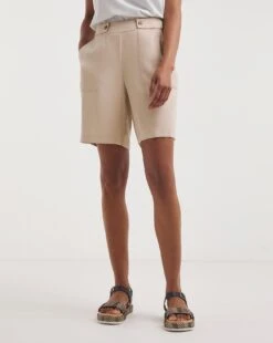 Stone Twill Bermuda Shorts| Stone -Trendy Rae Sales y01xl139721w