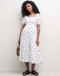 Nobody's Child Tallulah Organic Cotton Midi Dress| White