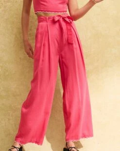 Nobody's Child Tina Wide Leg Trouser| Pink -Trendy Rae Sales y01xt840501c