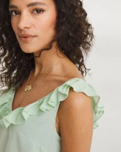 French Connection Recycled Crepe Sleeveless Cami| Mint 8 French Connection Recycled Crepe Sleeveless Cami| Mint -Trendy Rae Sales y01yu539739w