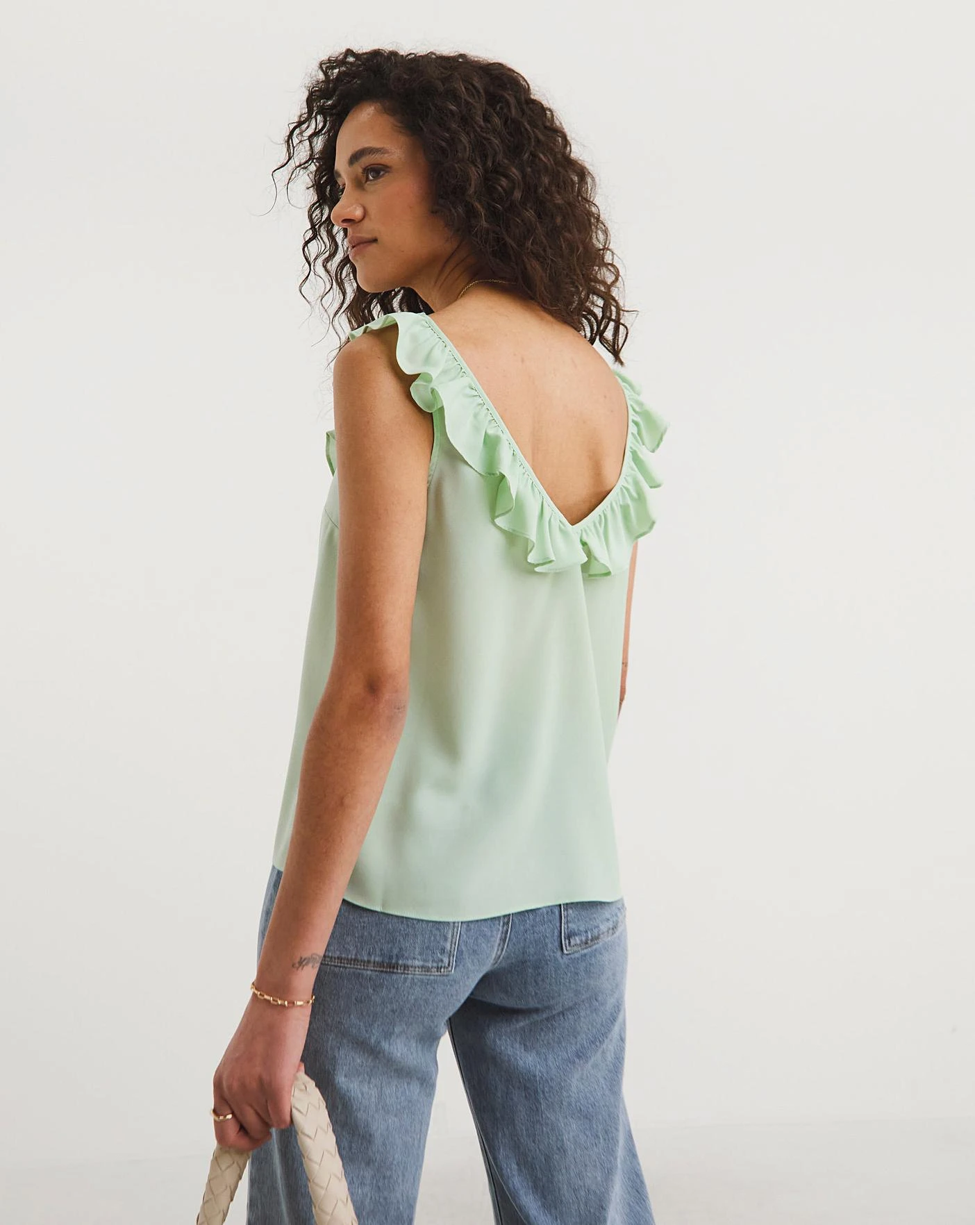 French Connection Recycled Crepe Sleeveless Cami| Mint 6 French Connection Recycled Crepe Sleeveless Cami| Mint - Image 4
