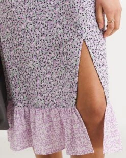 French Connection Enora Breya Sweetheart Ruffle Midaxi Dress| Purple -Trendy Rae Sales y01yu543741w