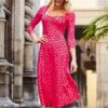 Sosandar Spot Sweetheart Midi Dress| Pink -Trendy Rae Sales y01yu646501s
