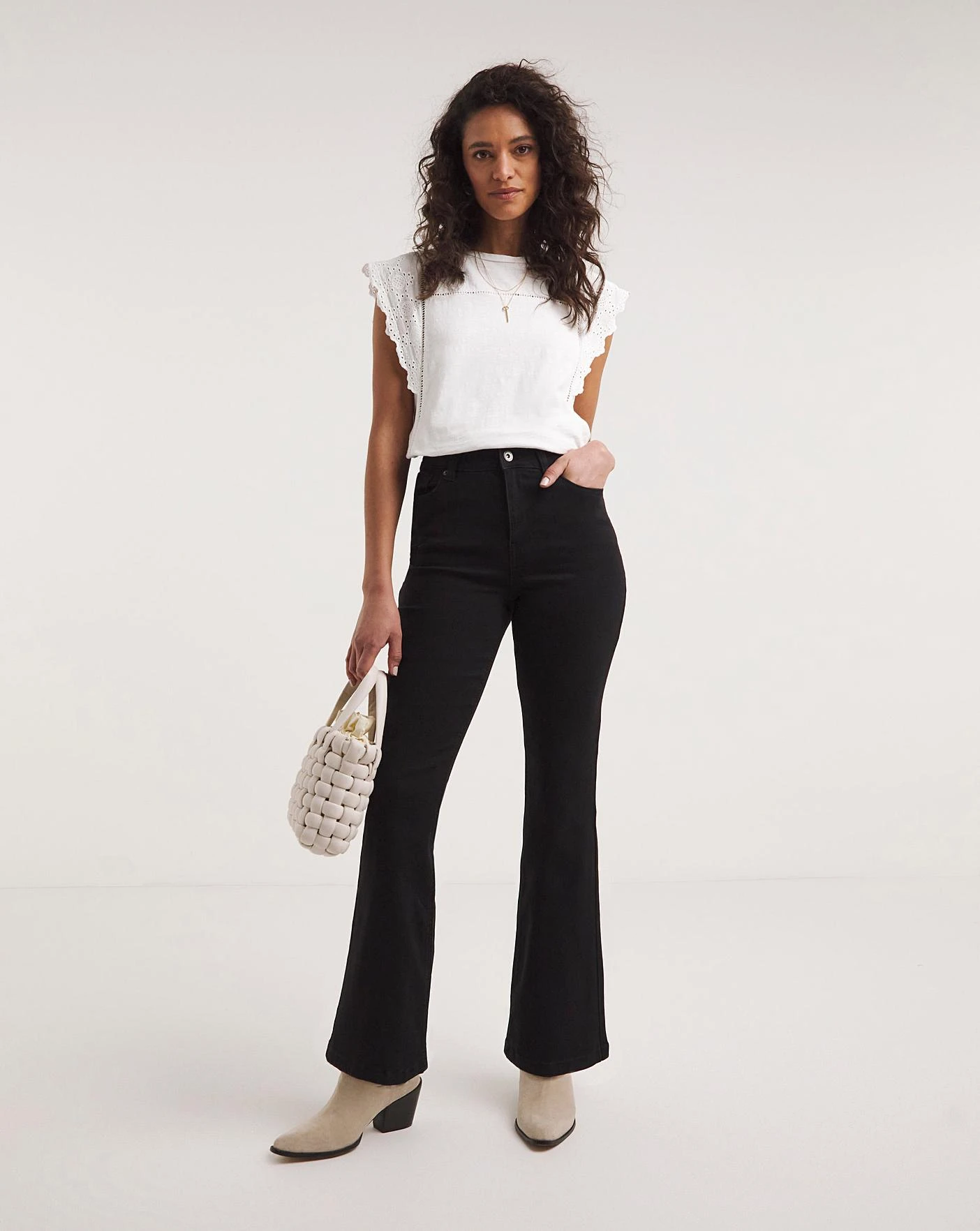 Kim Black High Waist Super Soft Bootcut Jeans| Black 3 Kim Black High Waist Super Soft Bootcut Jeans| Black