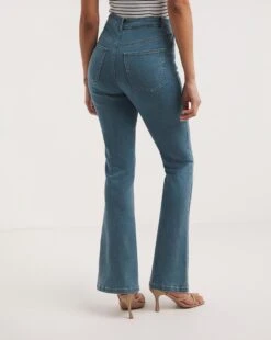 Kim Mid Blue High Waist Super Soft Bootcut Jeans| Mid Blue -Trendy Rae Sales y01yy931738w