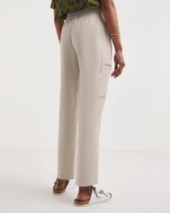 Stone Premium Soft Pull On Cargo Detail Trouser| Stone -Trendy Rae Sales y01zh084722w