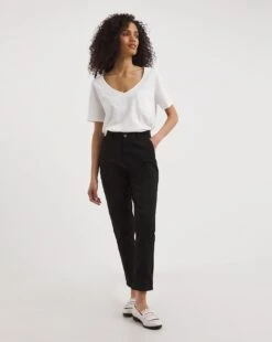 Black Stretch Chino Trousers| Black