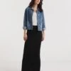 Black Stretch Jersey Maxi Tube Skirt| Black -Trendy Rae Sales y01zh136730w