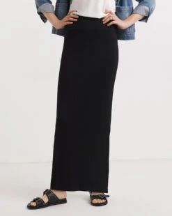 Black Stretch Jersey Maxi Tube Skirt| Black -Trendy Rae Sales y01zh136731w
