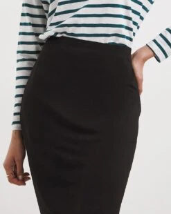 Black Stretch Jersey Midi Tube Skirt| Black -Trendy Rae Sales y01zh156750w