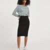 Black Stretch Jersey Midi Tube Skirt| Black -Trendy Rae Sales y01zh156753w