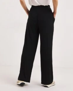 Black Stretch Jersey Wide Leg Trousers| Black -Trendy Rae Sales y01zh185737w