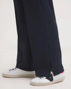 Navy Relaxed Scuba Crepe Pull On Wide Leg Trousers| Navy Blue -Trendy Rae Sales y01zh356747w