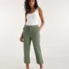 Khaki Stretch Chino Cropped Trousers| Khaki -Trendy Rae Sales y01zh392728w