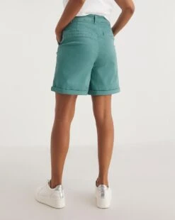 Misty Blue Stretch Chino Turn Up Shorts| Misty Blue -Trendy Rae Sales y01zh430727w