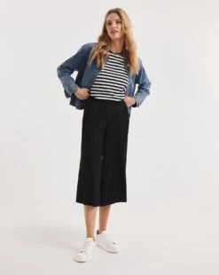 Black Stretch Jersey Culottes| Black -Trendy Rae Sales y01zh466737w