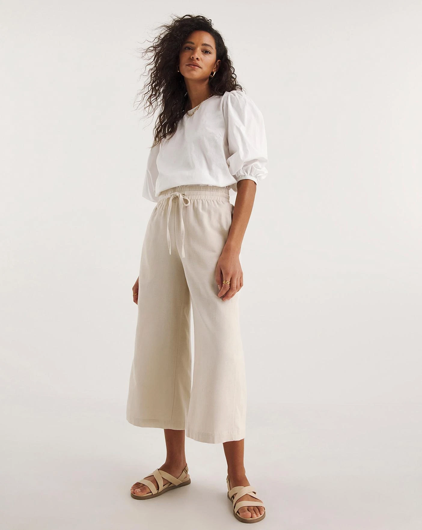 Sand Linen Mix Wide Leg Culottes| Sand 3 Sand Linen Mix Wide Leg Culottes| Sand