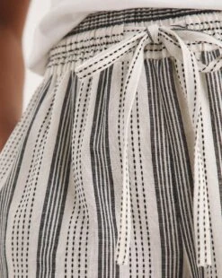 Mono Yarn Dyed Stripe Linen Mix Wide Leg Trousers| Yarn Stripe -Trendy Rae Sales y01zh879737w