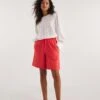 Coral Linen Mix Knee Length Shorts| Coral -Trendy Rae Sales y01zh955736w